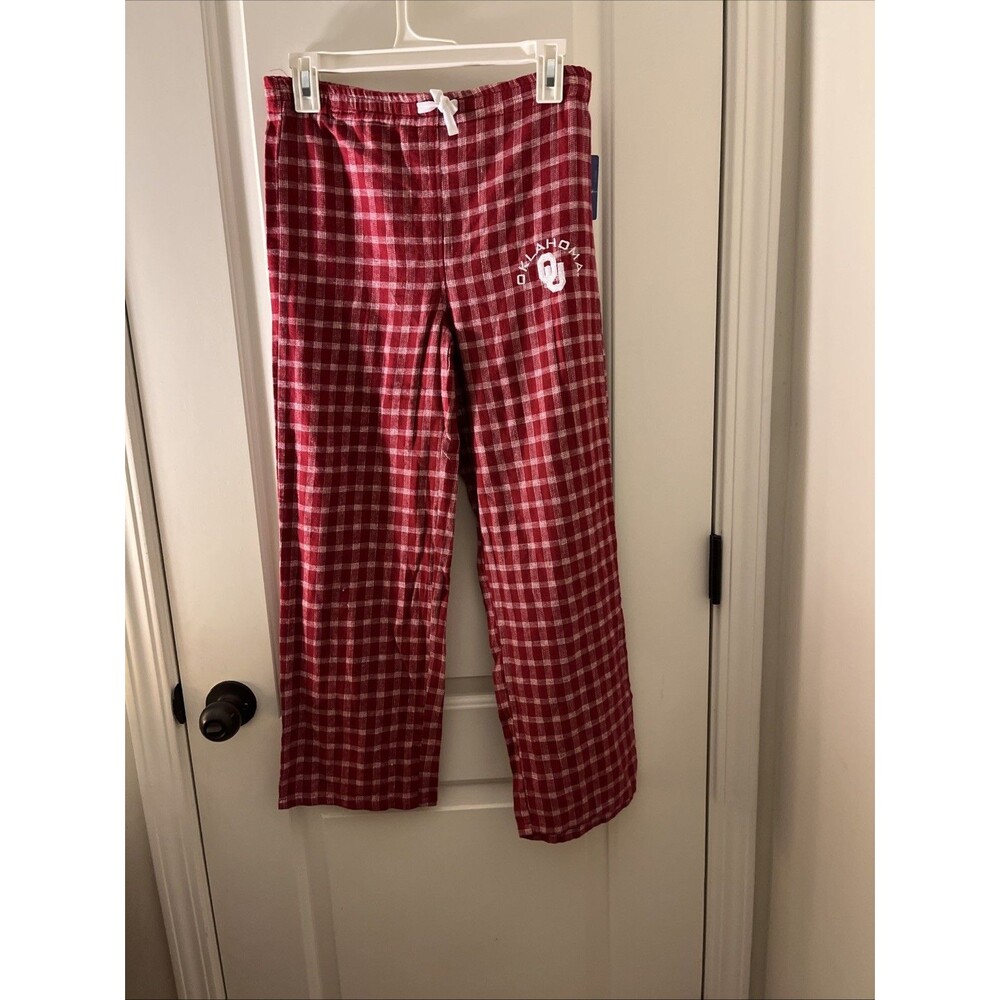 University Oklahoma OU Sooners Sleep Pajama Pants Red Oak Girls Plaid